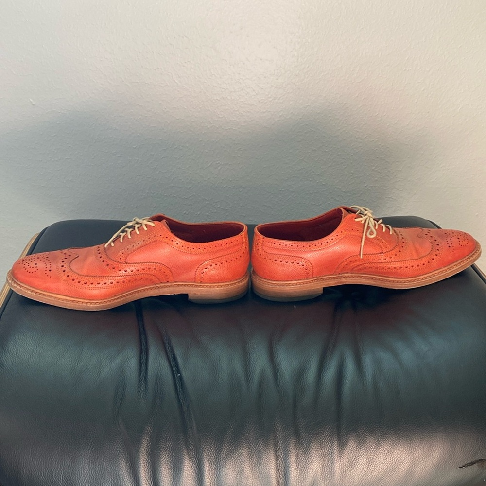 Allen Edmonds Orange Pebble Leather Wingtips Size 9D - Picture 3 of 7